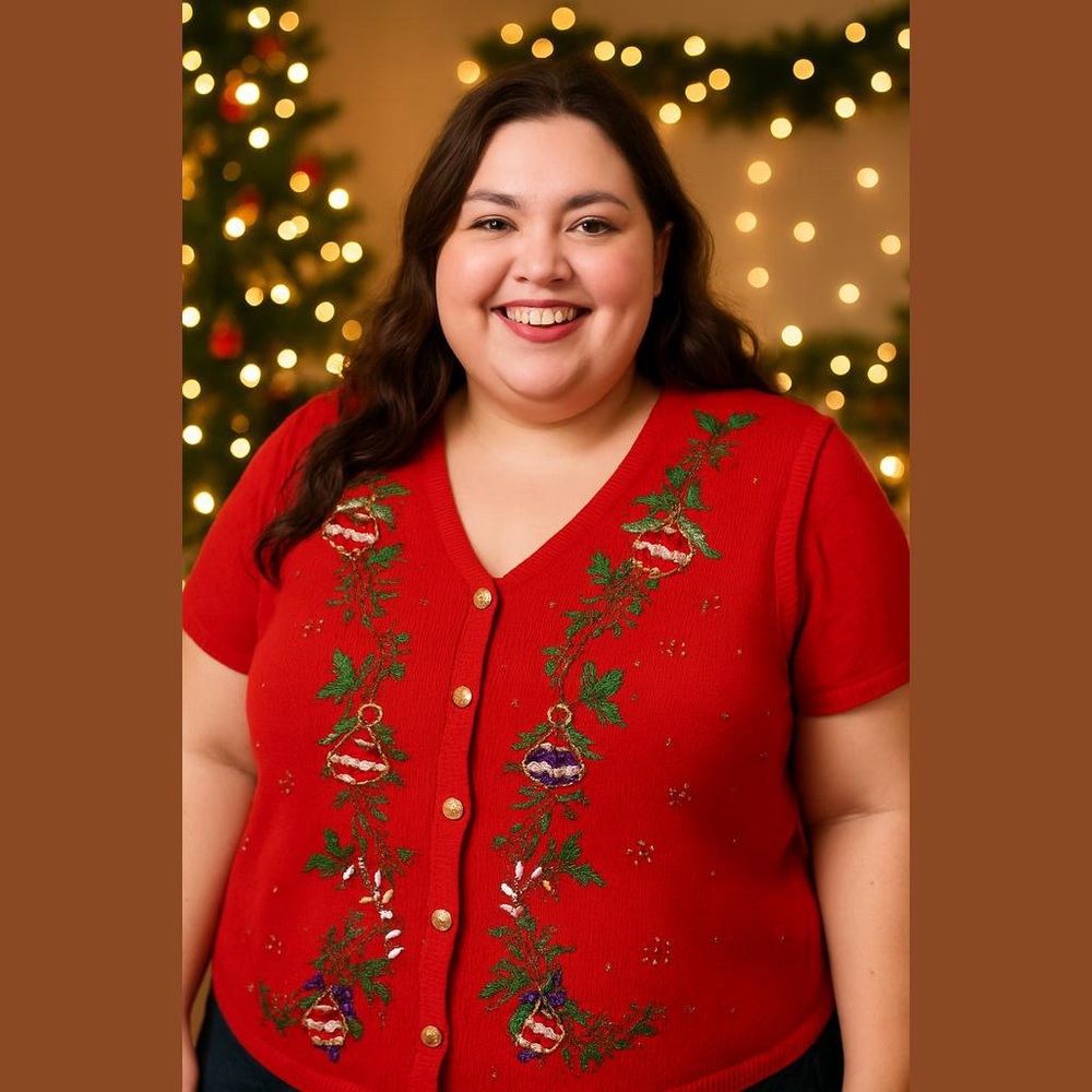 Southern Lady Embroidered Holiday Sweater Vest